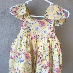 Yellow floral dress with blow